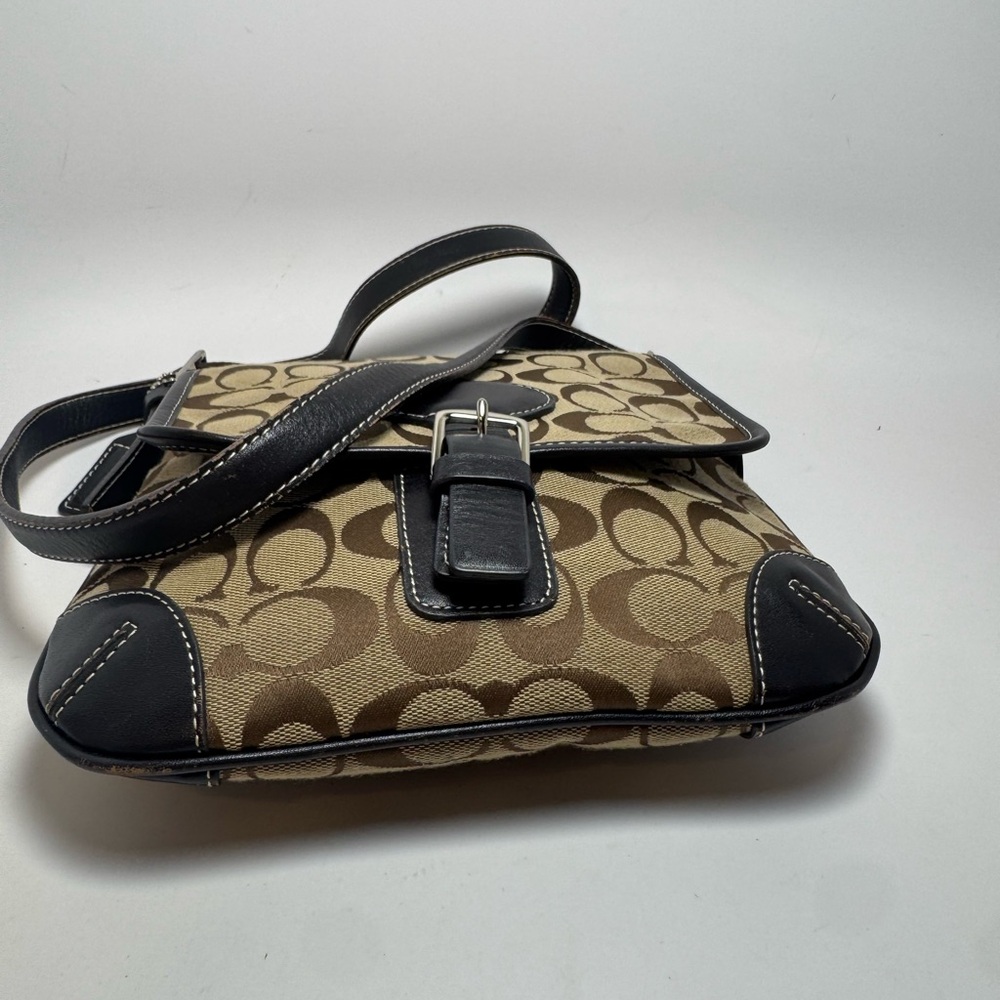 Coach Signature Smoke Canvas Crossbody Bag #6079 Y2K - Picture 7 of 10